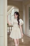  Váy ngắn kem tay phồng LOVELYN 
