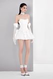  Váy ngắn trắng cúp ngực đính nơ MAEL FEMME 
