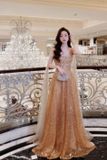  Váy nữ hoàng nâu lấp lánh LINH PHUNG 