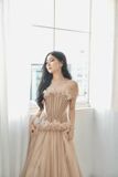  Váy nude cúp ngực corset phồng to LINH PHUNG 