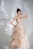  Váy nude tầng dây chéo cổ HEIDI 