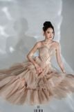  Váy nude tầng dây chéo cổ HEIDI 