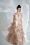  Váy nude tầng dây chéo cổ HEIDI 