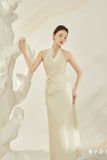  Váy ôm dài cổ đổ đính hoa BYDI 