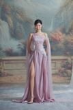  Váy tím dài đính hoa trắng LINH PHUNG 