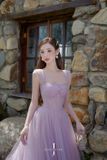  Váy tím dài tà lưới phồng JOSEPHINE 