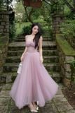  Váy tím dài tà lưới phồng JOSEPHINE 
