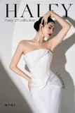  Váy trắng cúp ngực lụa ôm dài BYDI 