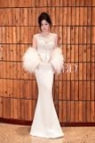  Váy trắng dài đuôi cá BANDAGE DRESS 
