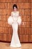 Váy trắng dài đuôi cá BANDAGE DRESS dự tiệc cao cấp