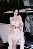  Váy trắng lưới ngắn chéo tà BANDAGE DRESS 
