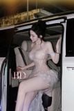  Váy trắng lưới ngắn chéo tà BANDAGE DRESS 