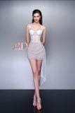  Váy trắng ngắn cúp ngực tà lửng BANDAGE DRESS 