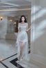 Váy trắng ngắn lưới dài bí ẩn LOVELYN đi đám cưới trẻ trung