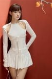  Váy trắng ngắn tay dài JIRENE 