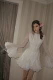  Váy trắng ngắn tay dài tiểu thư OIA STUDIO 