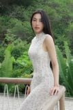  Váy trắng ren dài sát nách HUONG BOUTIQUE 