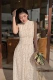  Váy trắng ren dài sát nách HUONG BOUTIQUE 