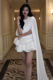  Váy trắng ngắn Kiara tà dài sau cổ ONONMADE 