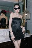  Set áo cúp ngực và chân váy bồng đen MAEL FEMME 