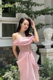  Váy hồng cúp ngực công chúa tay bẹt vai LOVELYN 