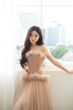  Váy nude cúp ngực corset phồng to LINH PHUNG 