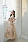  Váy nude cúp ngực corset phồng to LINH PHUNG 