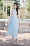  Váy xanh dương dài phần trên đính đá LOVELYN 