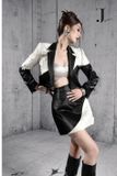  Vest Jadiete đen phối tweed trắng JADEITE T.H 