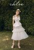  Set áo bẹt vai kèm chân váy voan lưới CHLOE 