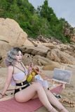  Set bikini áo trắng quần đen FANCIER 