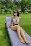  Set bikini áo trắng quần đen FANCIER 