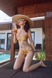  Set bikini vàng cúp ngực FANCIER 