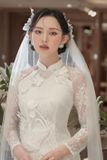  W - Áo dài cô dâu đính kết hoa sen 3D LAM KHUE 