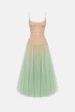 Váy dài phần trên kem tà dưới xanh lá LOBBSTER 
