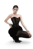  Váy cúp ngực xuyên thấu chân váy bồng MAEL FEMME 