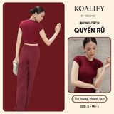  Áo Thun Croptop Màu Đỏ Rượu Koalify By Teechic Vải Co Giản Thoải Mái Dễ Phối Đồ Phong Cách Trẻ Trung 