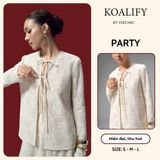  Áo ren cột dây tay dài Élégance en  Dentelle Màu Be Koalify By Teechic Thời Trang Tạo Sự Ấn Tượng Hiện Đại 