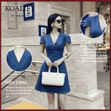 Đầm Tulip Xanh Denim và Trắng Đen Nâu Chiết Eo Tôn Dáng Koalify By Teechic Váy Xòe Nữ Tính Thanh Lịch Thời Trang Công Sở 