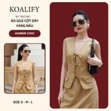 Set Áo Gile Cột Dây & Chân Váy Dáng Dài Vàng Nâu Koalify By Teechic Basic Form Chuẩn Tôn Dáng Thanh Lịch 