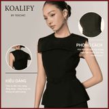  Áo đen cọc tay phối ren Koalify By Teechic Kèm Thắt Lưng Bản Nhỏ Thời Trang Dễ Phối Đồ Công Sở Thanh Lịch 