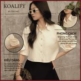  Áo Sơ Mi Vàng Nắng Tay Hoa Koalify By Teechic Form Croptop Dễ Phối Đồ Công Sở Thanh Lịch 