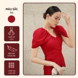  Áo Dài & Quần Đỏ Thiết Kế Cổ V Koalify By Teechic Thanh Lịch Thời Trang Công Sở 