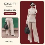  Quần Dài Nâu Koalify By Teechic Cao Cấp Dáng Suông Thời Trang Công Sở 