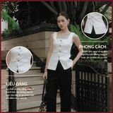  Áo Hai Túi Hộp Trắng Koalify By Teechic Form Rộng Xẻ Tà Dễ Phối Đồ Công Sở Thanh Lịch 