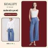  Quần Đũi Lụa Linen Màu Xanh Koalify By Teechic Dáng Suông Cạp Chun Thoải Mái Thanh Lịch Dễ Phối Đồ 