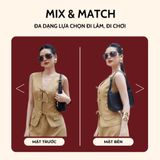  Set Áo Gile Cột Dây & Chân Váy Dáng Dài Vàng Nâu Koalify By Teechic Basic Form Chuẩn Tôn Dáng Thanh Lịch 