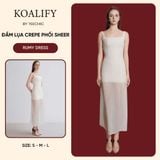  Váy Liền Hai Dây Đầm Lụa Crepe Phối Sheer Màu Kem Koalify By Teechic Dáng Xoè Thanh Lịch Thời Thượng 