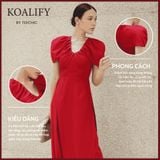  Áo Dài & Quần Đỏ Thiết Kế Cổ V Koalify By Teechic Thanh Lịch Thời Trang Công Sở 