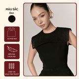  Áo đen cọc tay phối ren Koalify By Teechic Kèm Thắt Lưng Bản Nhỏ Thời Trang Dễ Phối Đồ Công Sở Thanh Lịch 